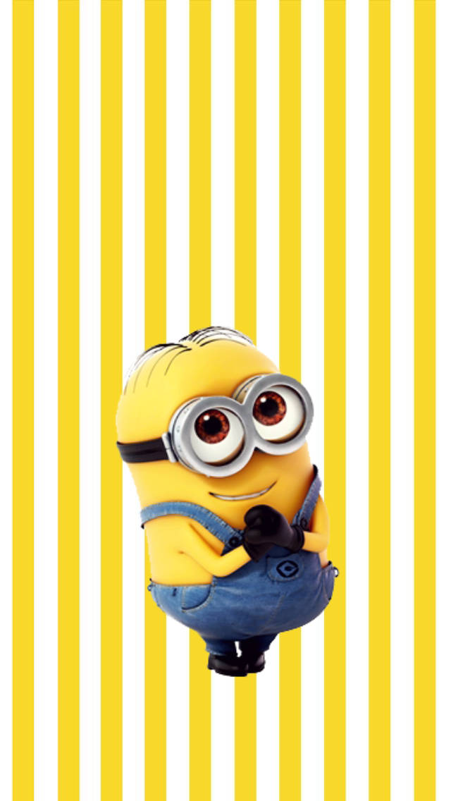 Minion Yellow And White Stripes Wallpaper