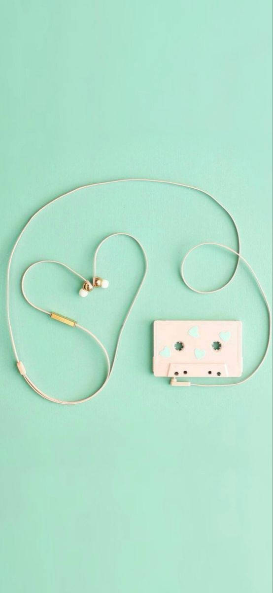 Mint Green Aesthetic Cassette Player Wallpaper