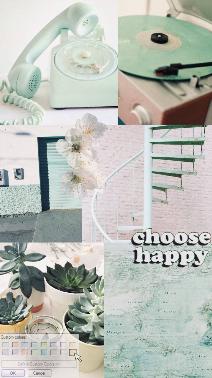 Mint Green Aesthetic Happy Wallpaper