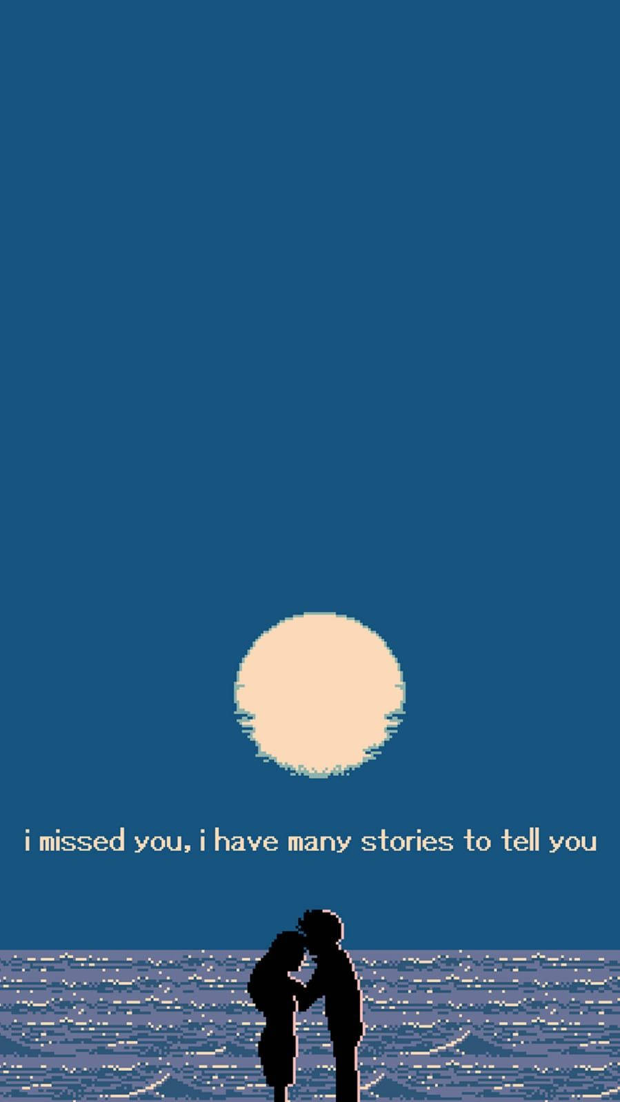 Missing You 8-bit Pixel Art Wallpaper