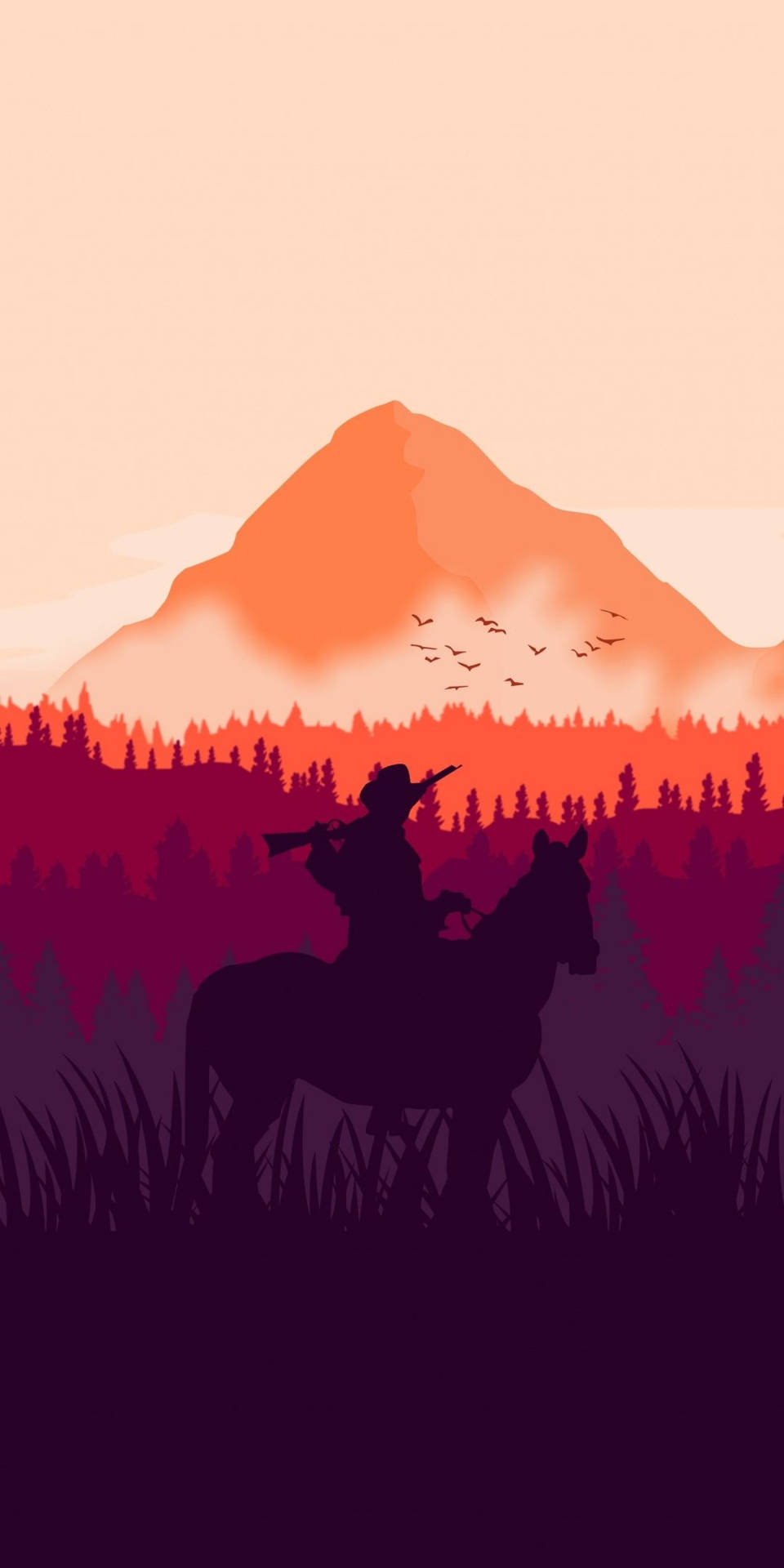 Mnimalist Red Dead Redemption Ii Phone Art Wallpaper