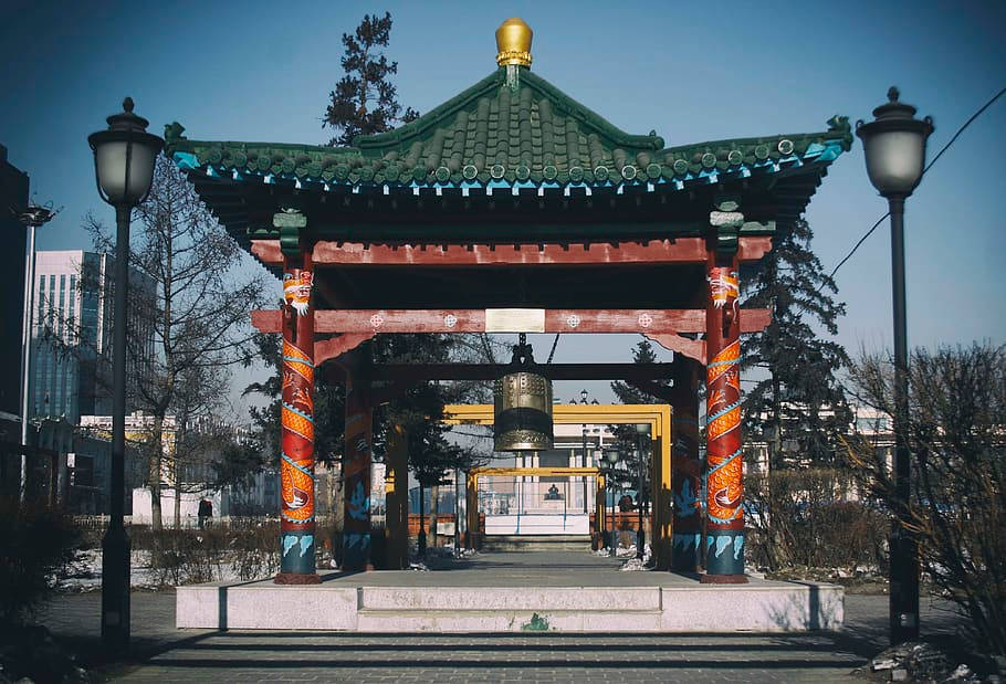 Mongolias Pagoda With A Bell Wallpaper