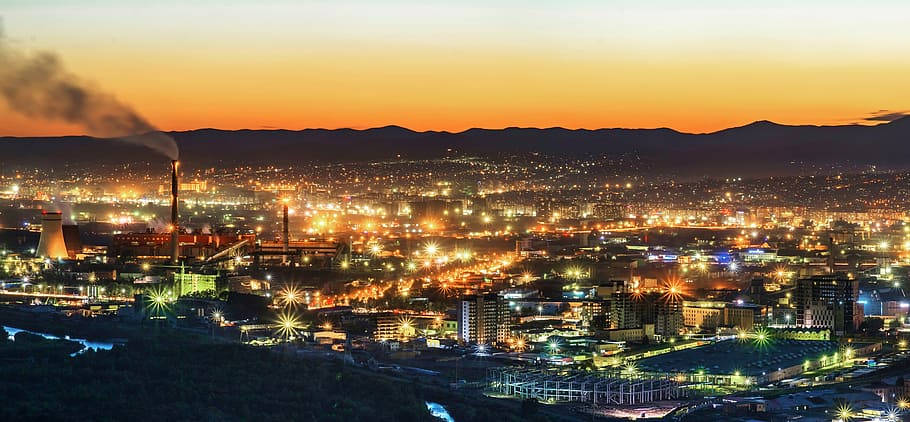 Mongolias Skyline During Sunset Wallpaper