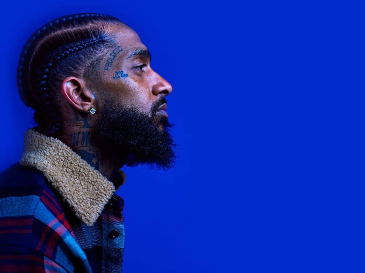 Monochromatic Blue Crip Nipsey Hussle Wallpaper