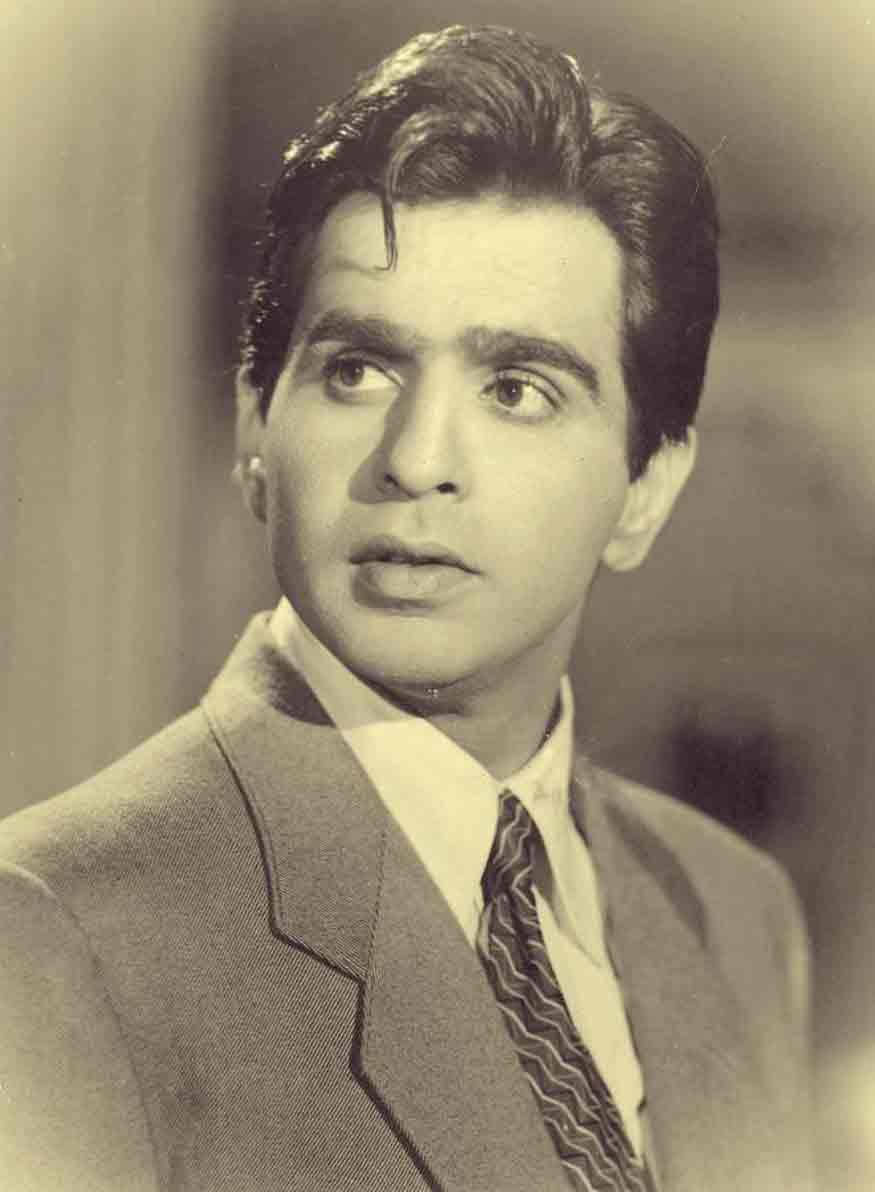 Monochromatic Dilip Kumar Portrait Phone Wallpaper