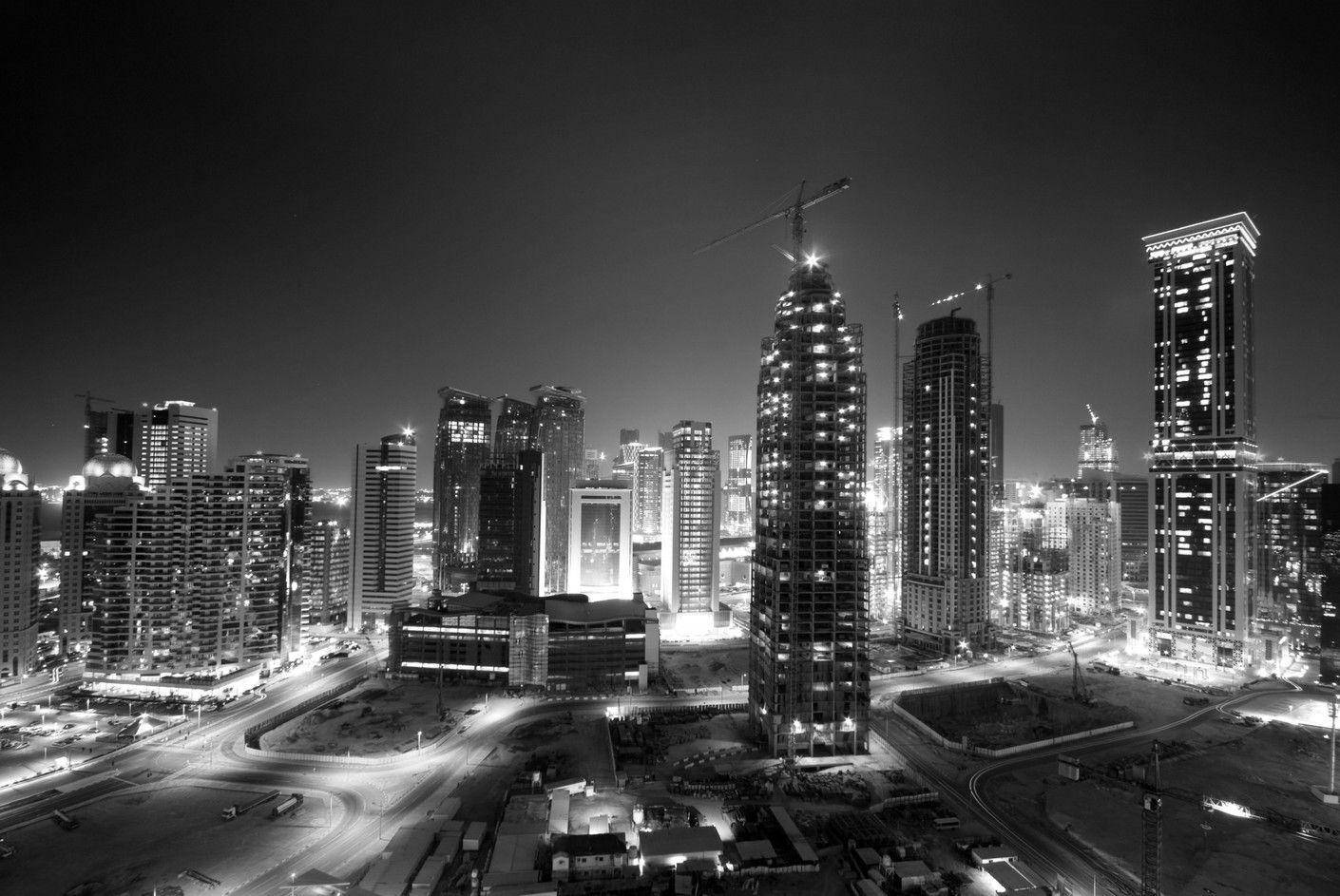 Monochrome Doha City Wallpaper