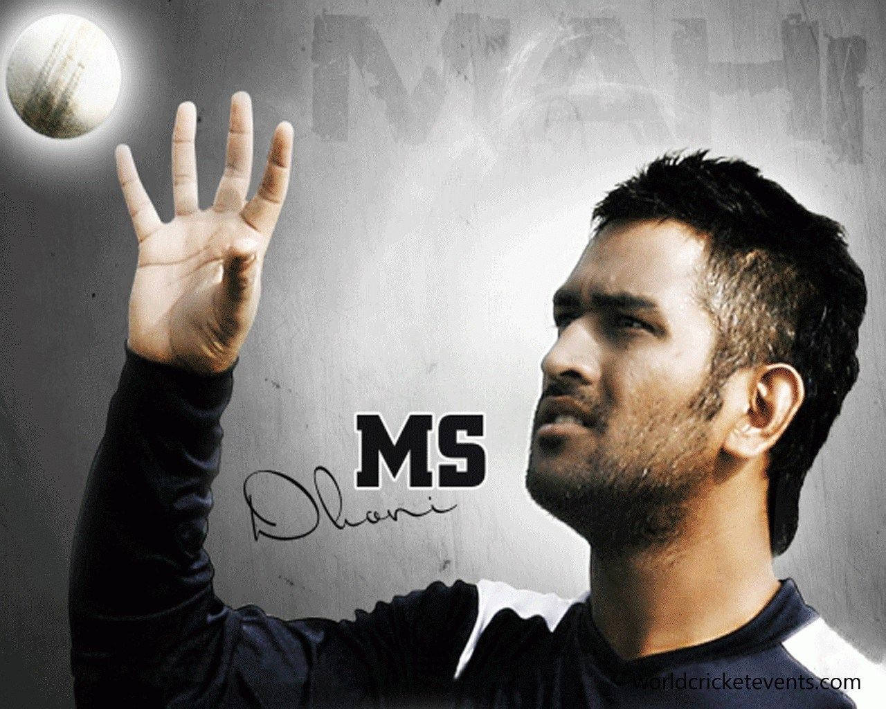 Ms Dhoni Hd Catching Cricket Ball Wallpaper