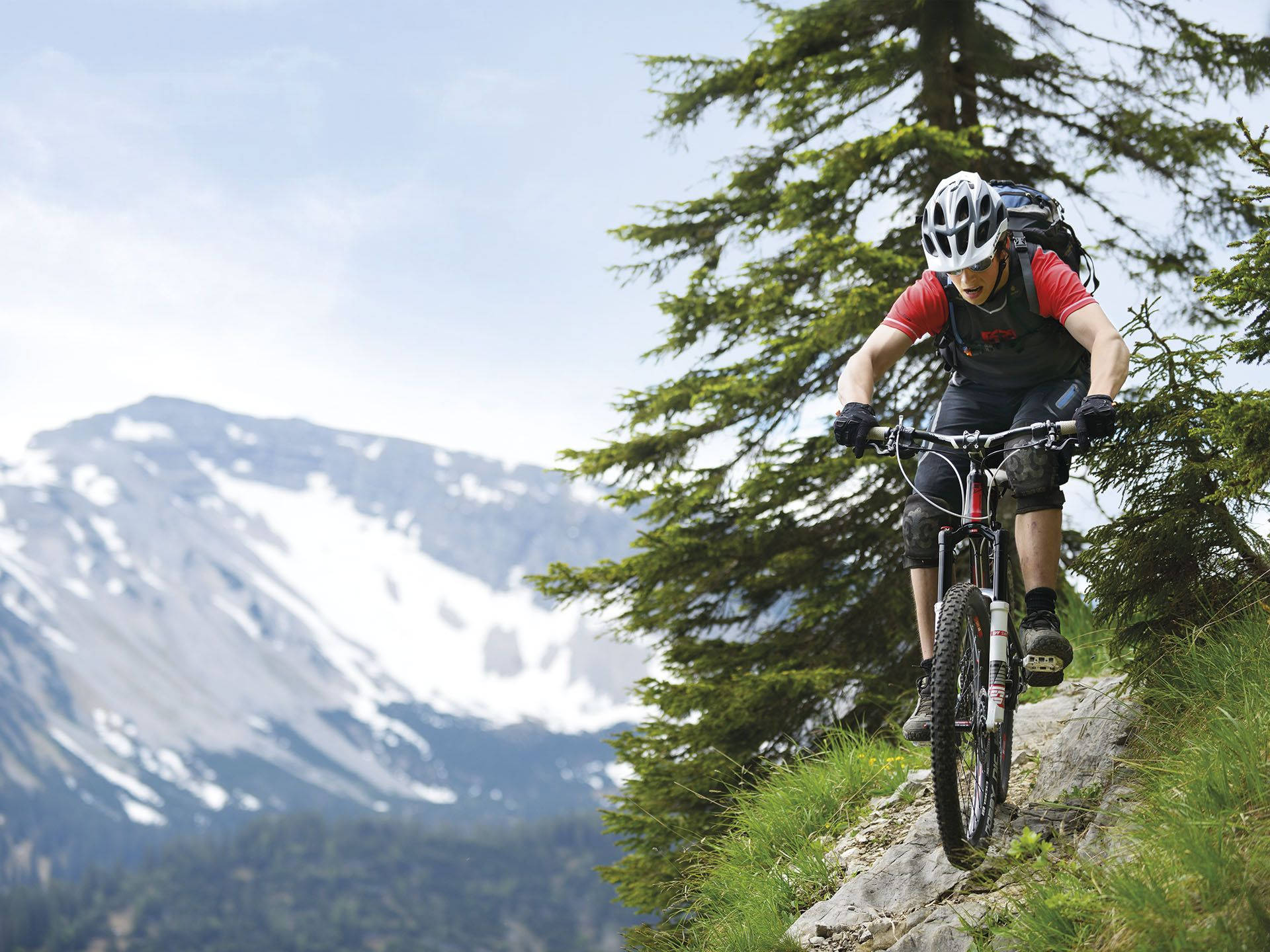 Mtb Hillside Snow Mountain Trail Wallpaper