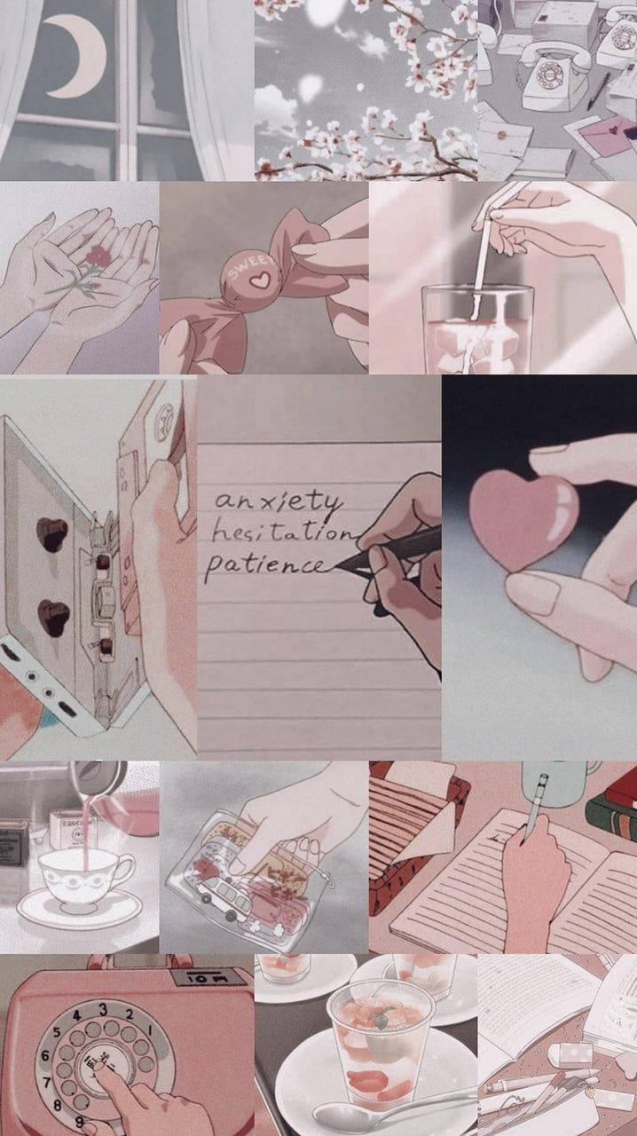 Muted E-girl Aesthetic Collage Wallpaper