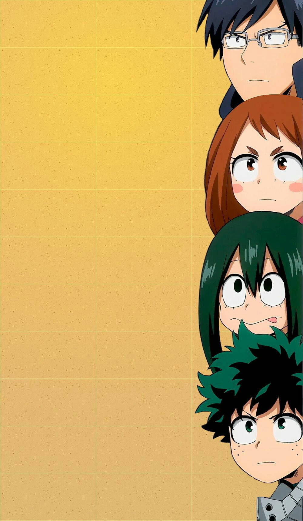 My Hero Academia Dekusquad Peeking In Phone Wallpaper