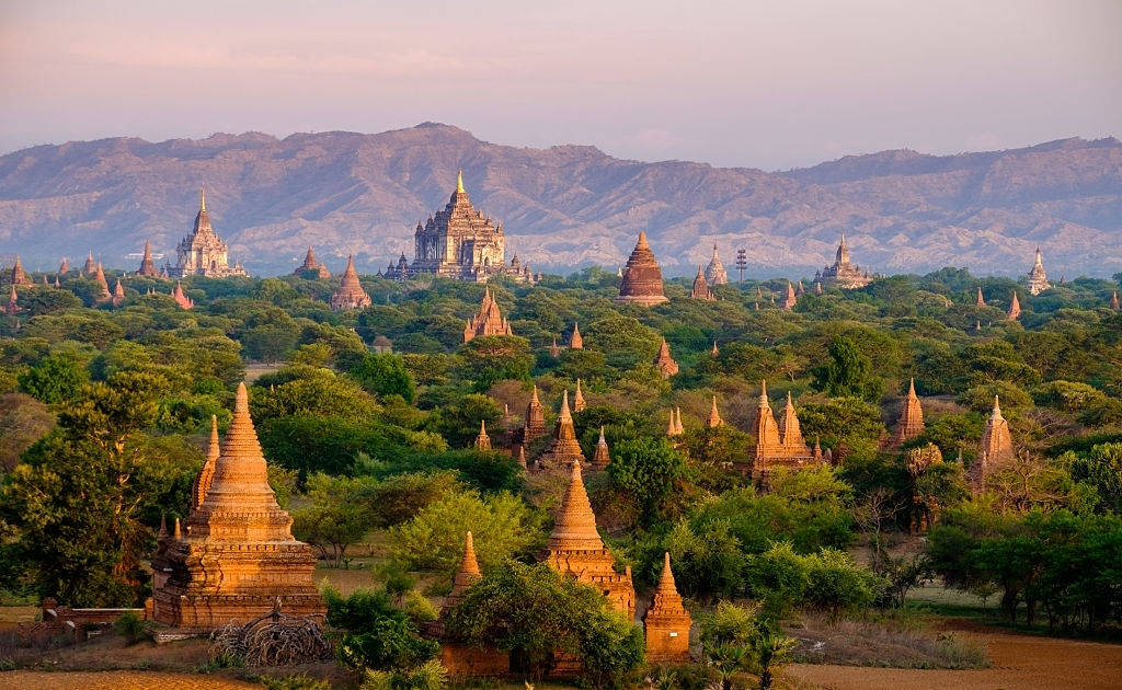 Myanmar Forest Houses Wallpaper