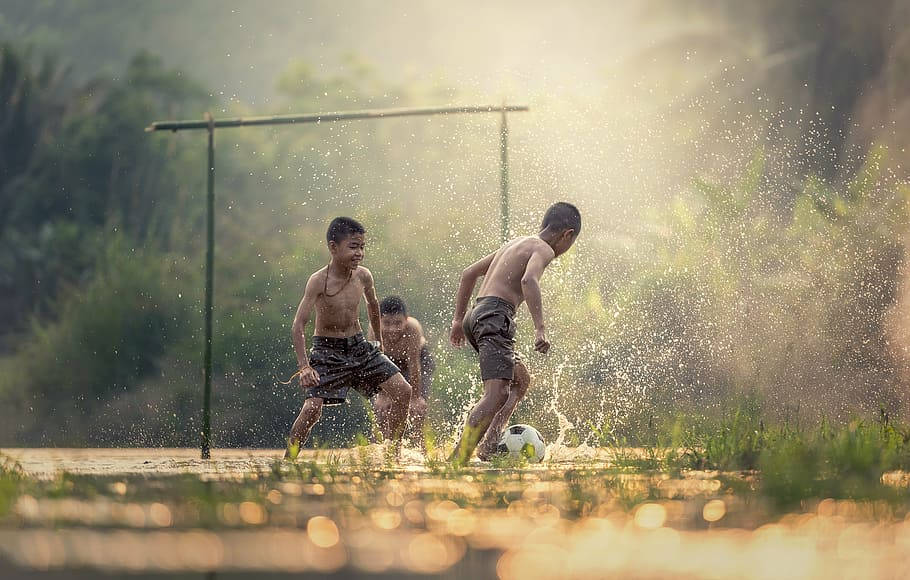 Myanmar Kids Playing Soccer Wallpaper