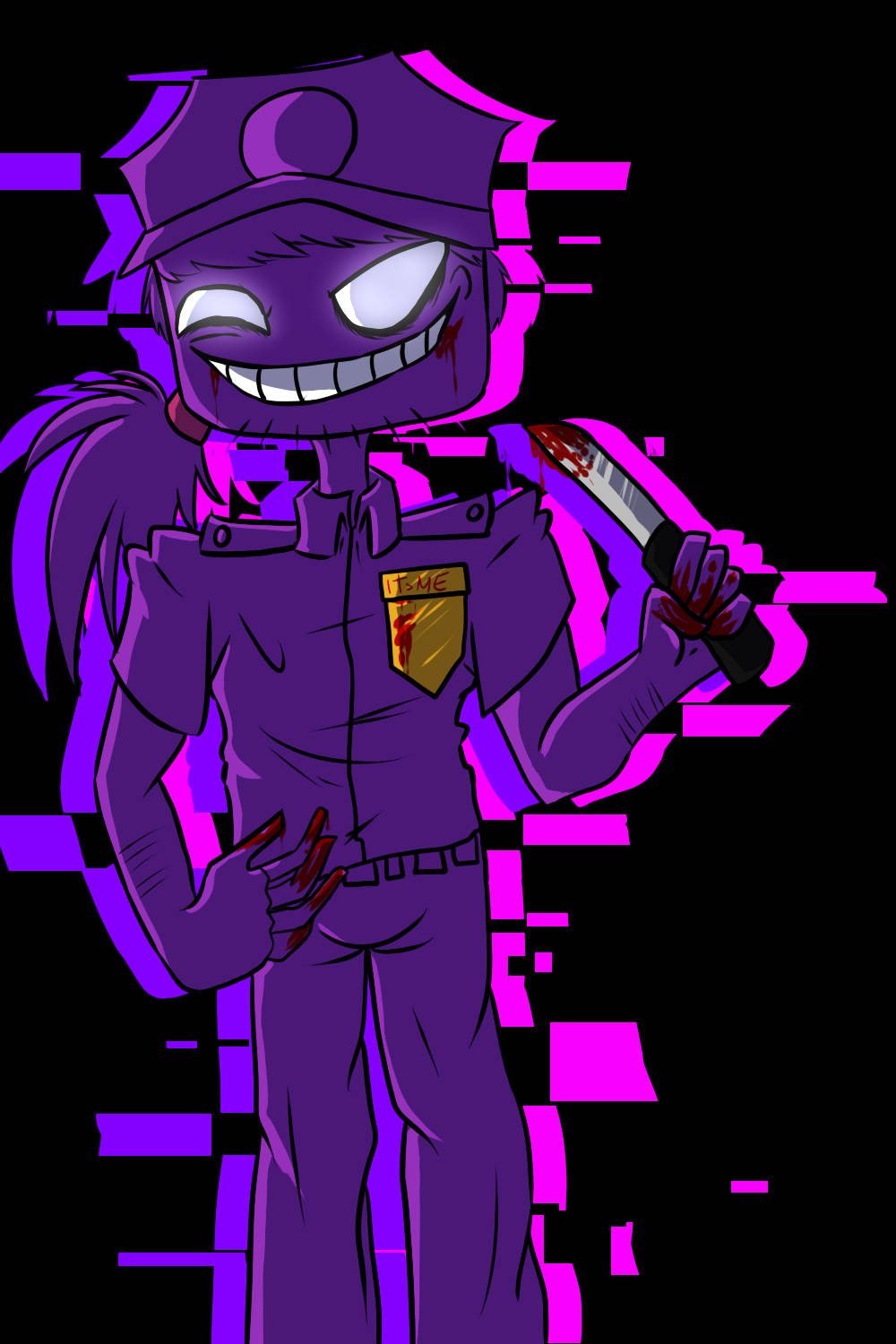 Mysterious Purple Guy With Knife Wallpaper