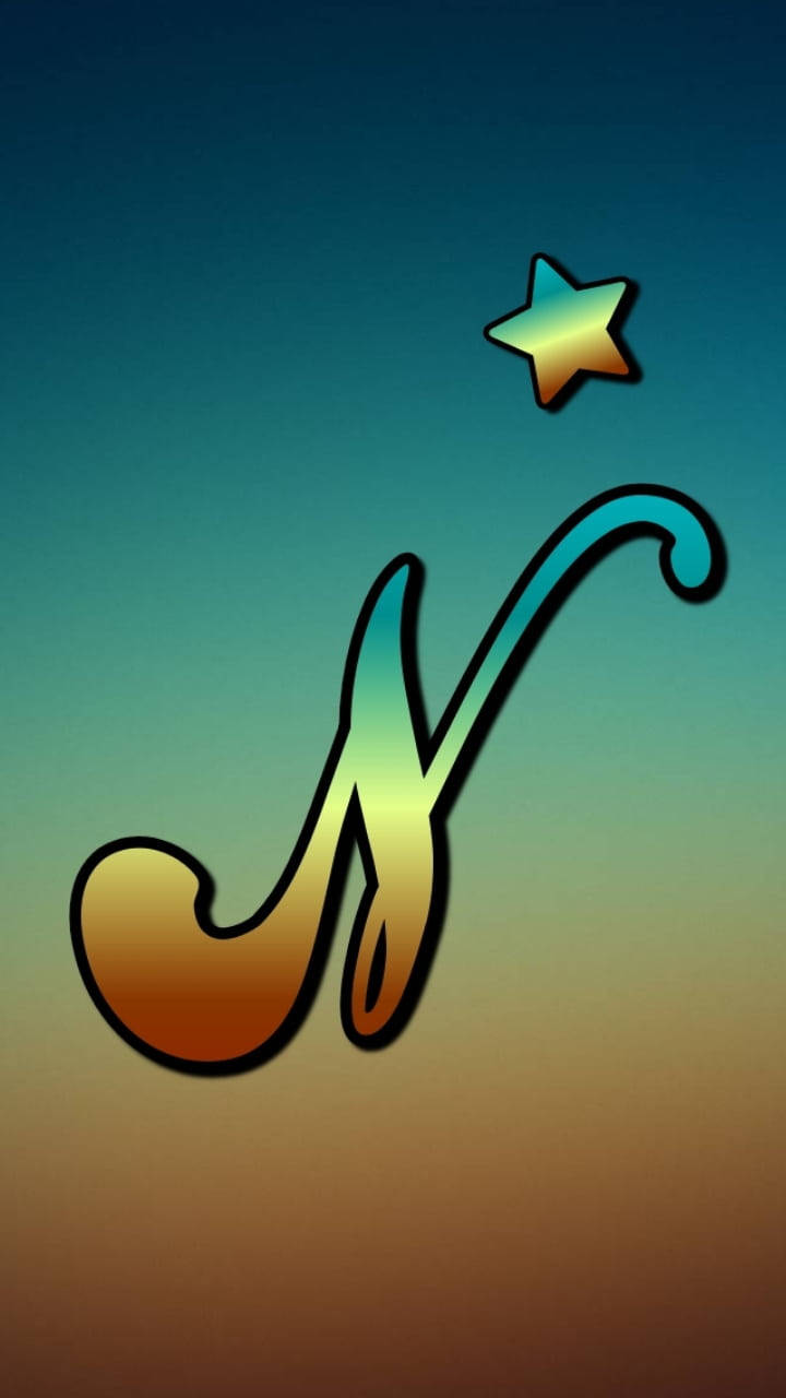 N Script Font With A Star Wallpaper