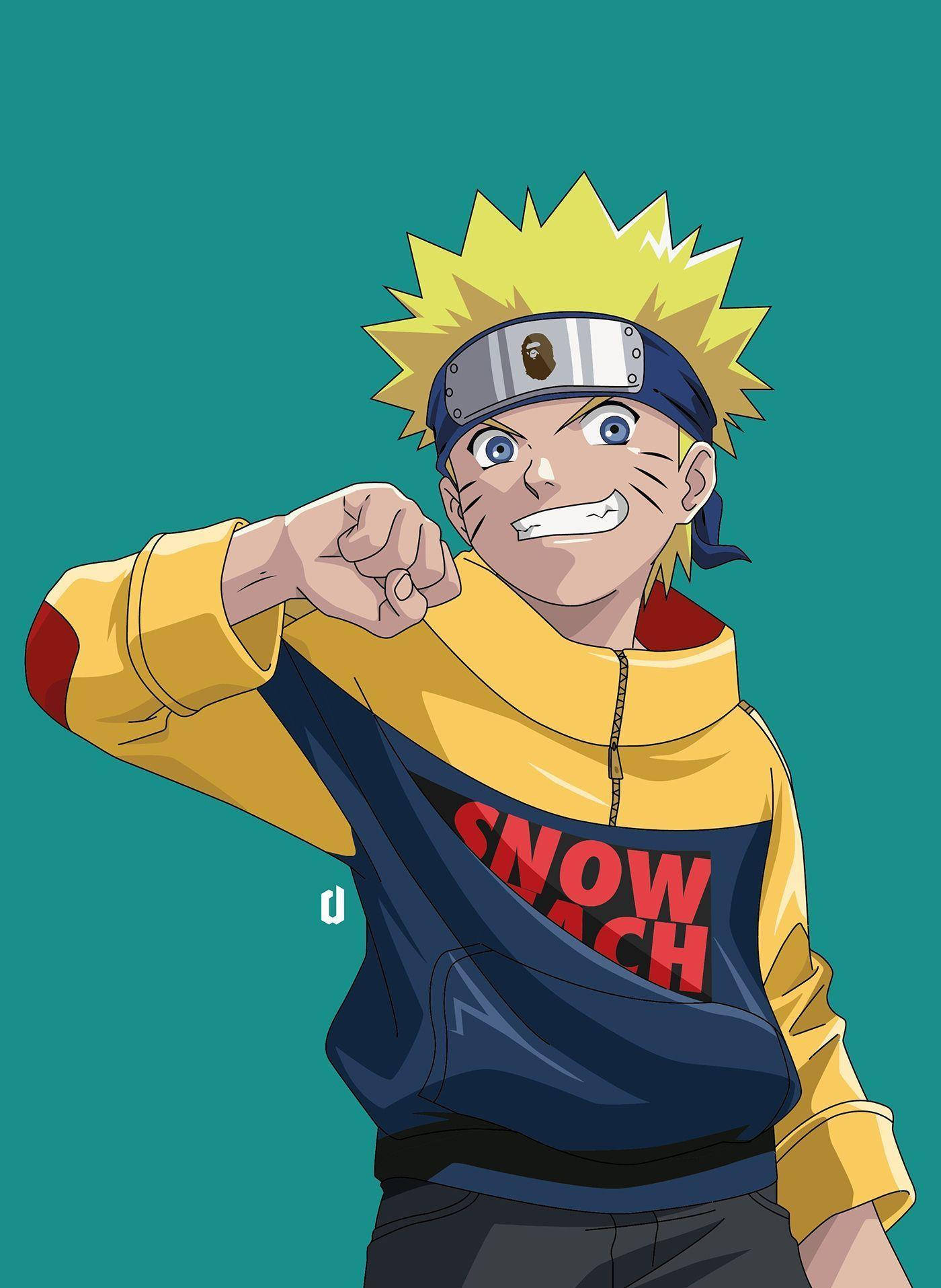 Naruto Drip With His Hand Wallpaper