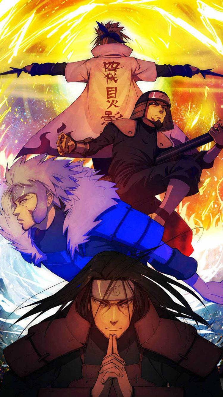 Naruto Hokages And Hashirama Phone Wallpaper