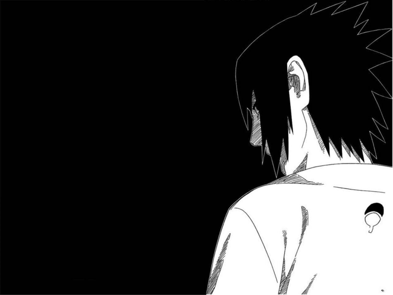 Naruto Shippuden Sasuke Uchiha Black And White Pfp Wallpaper