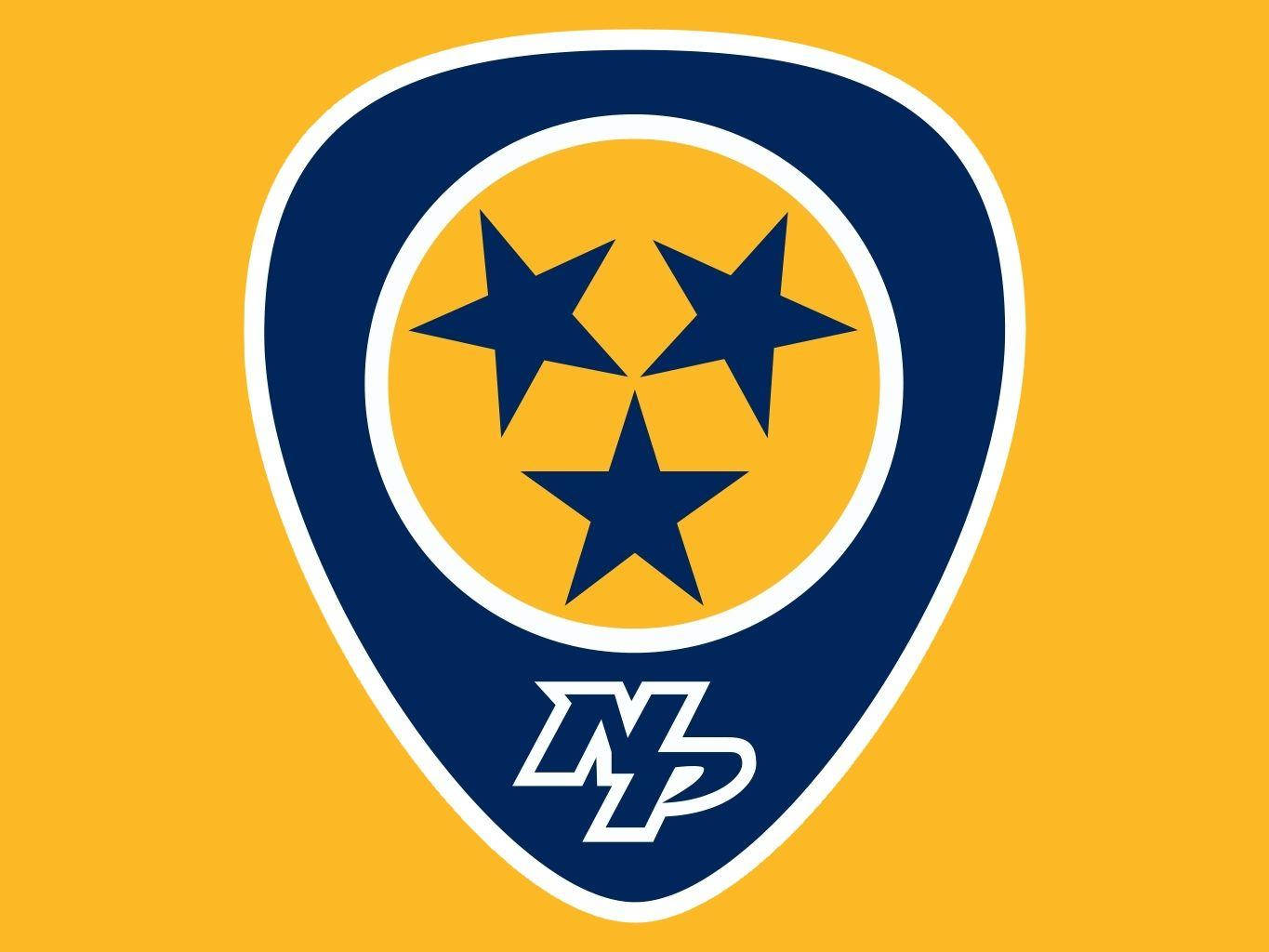 Nashville Predators' Logo Depicted In The Golden Ball And Stars. Wallpaper