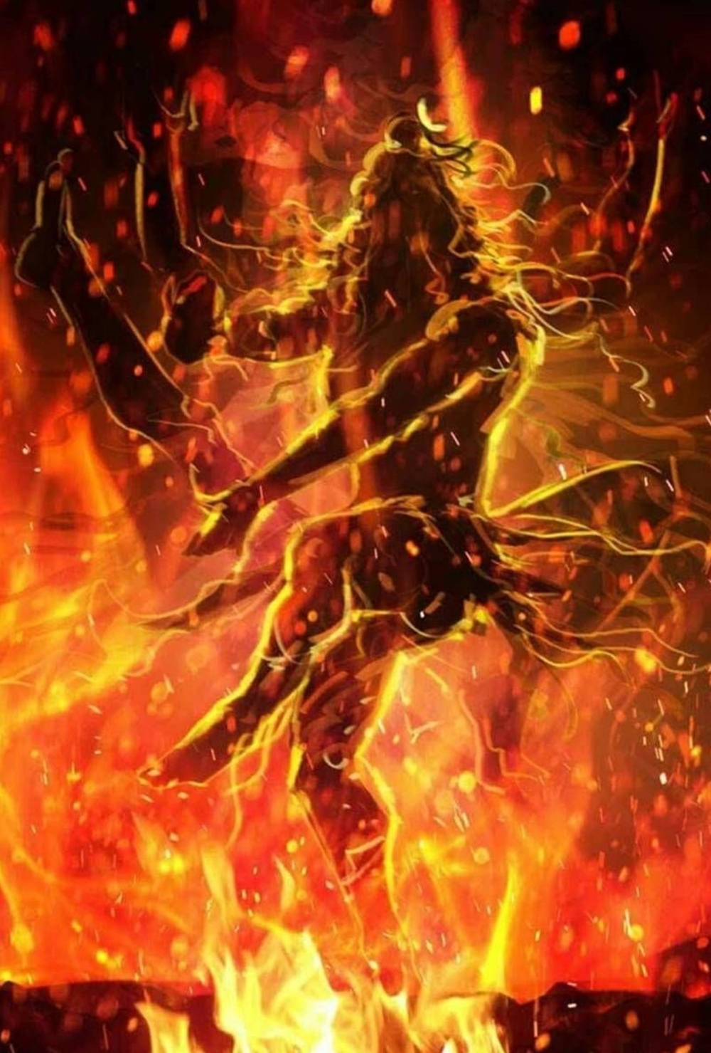 Nataraja Fiery Art Wallpaper