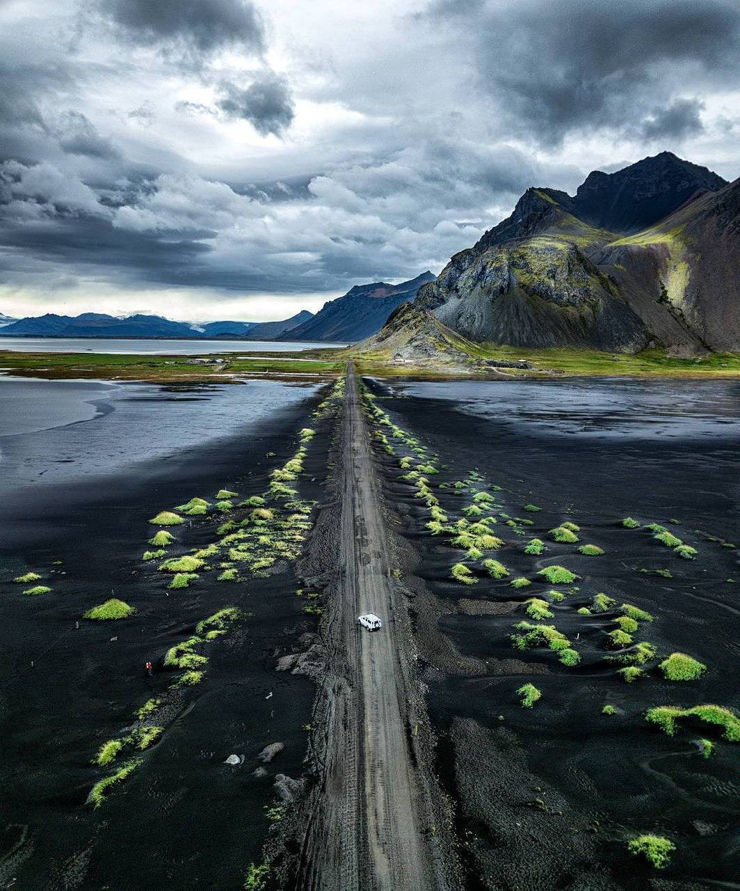 Nature Phone Black Sand Road Wallpaper