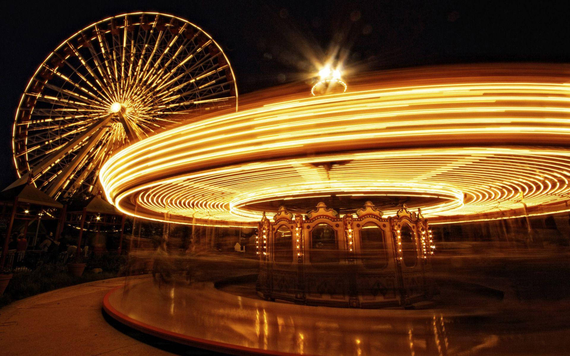 Navy Pier Timelapse Merry Go Round Wallpaper