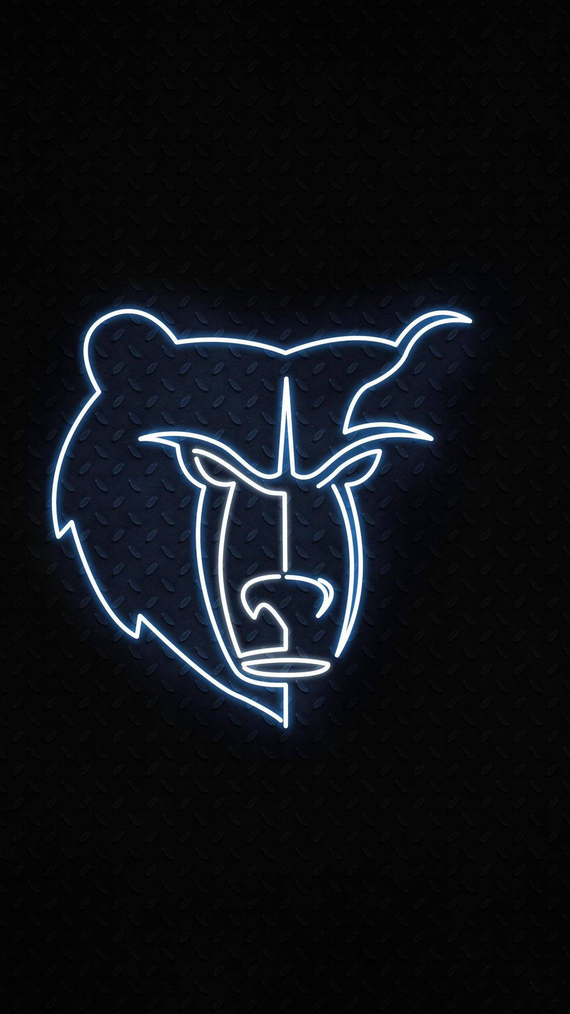 Nba Memphis Grizzlies Logo With Half-face Grizzly Bear Wallpaper