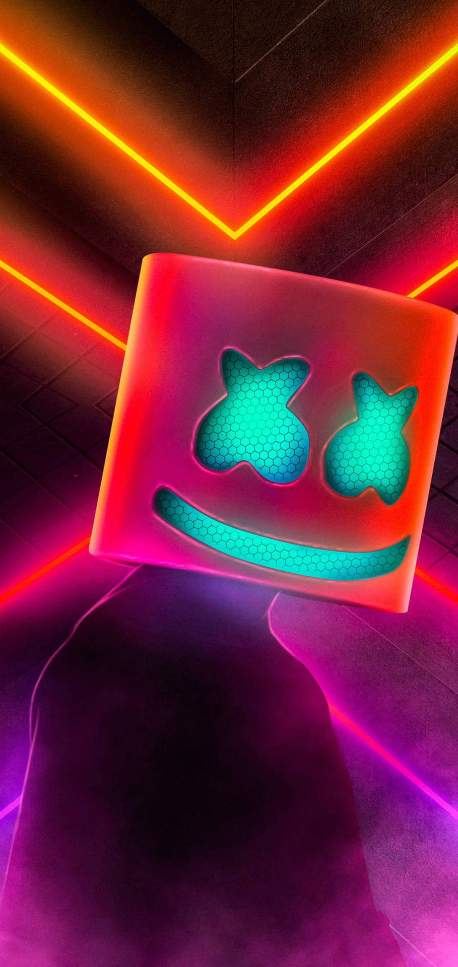 Neon Background Marshmello Hd Iphone Wallpaper