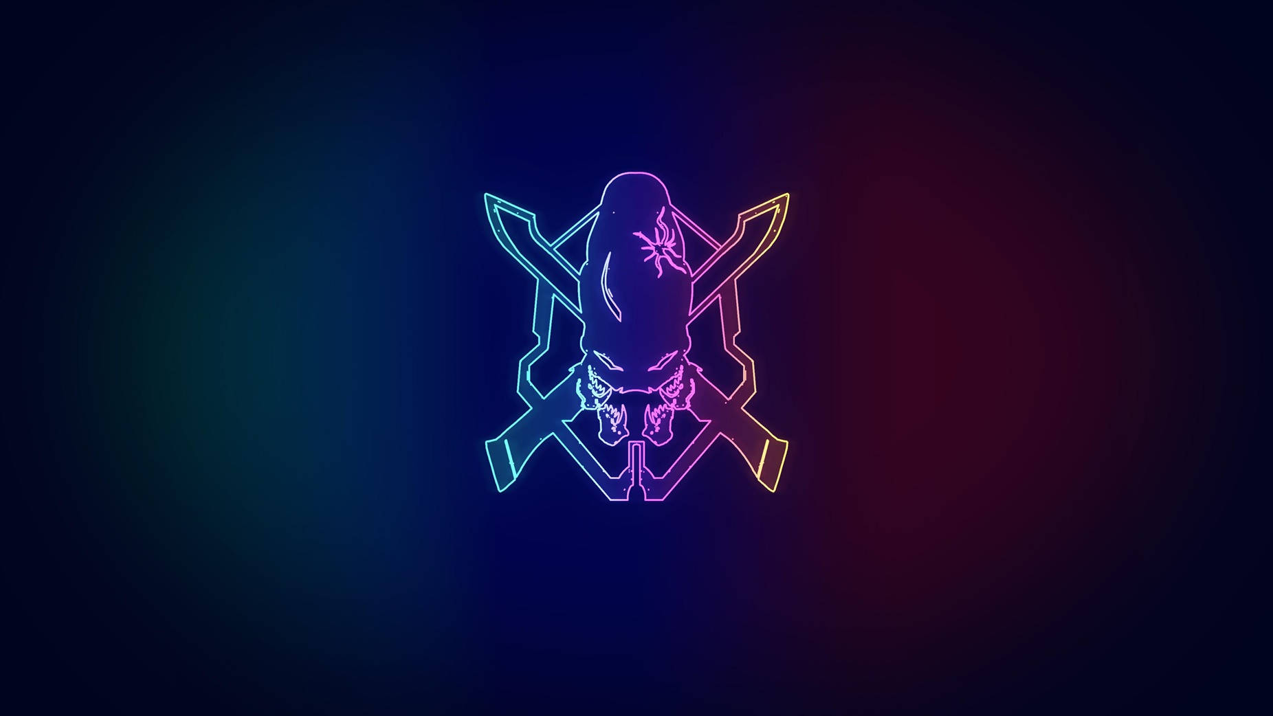 Neon Blue Purple Halo Logo Wallpaper