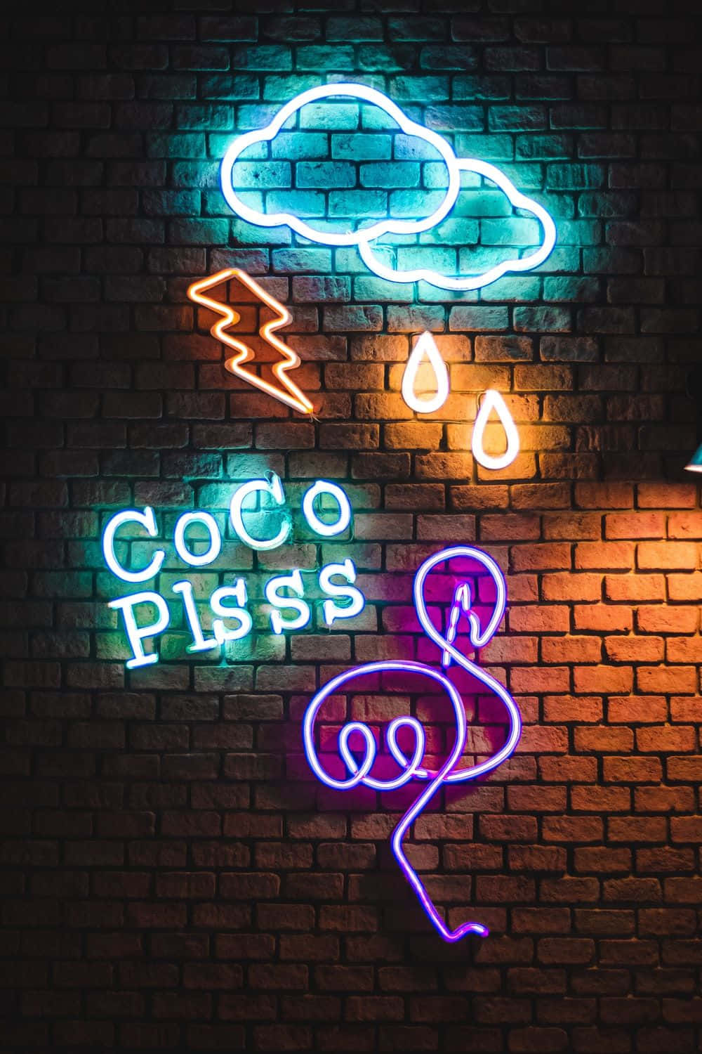 Neon Lights Flamingo Wallpaper