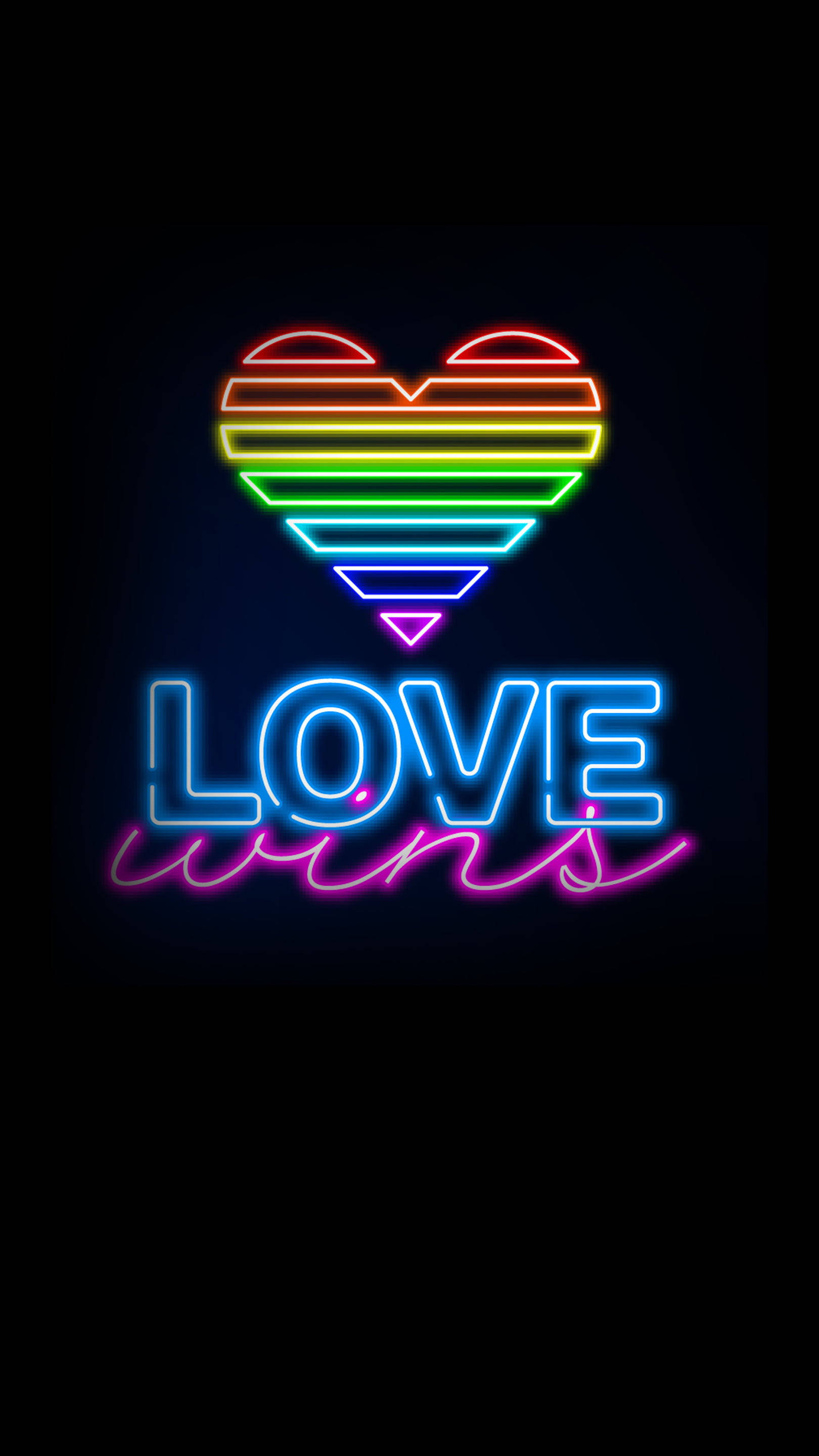 Neon Love Wins Sign Lgbt Phone Wallpaper