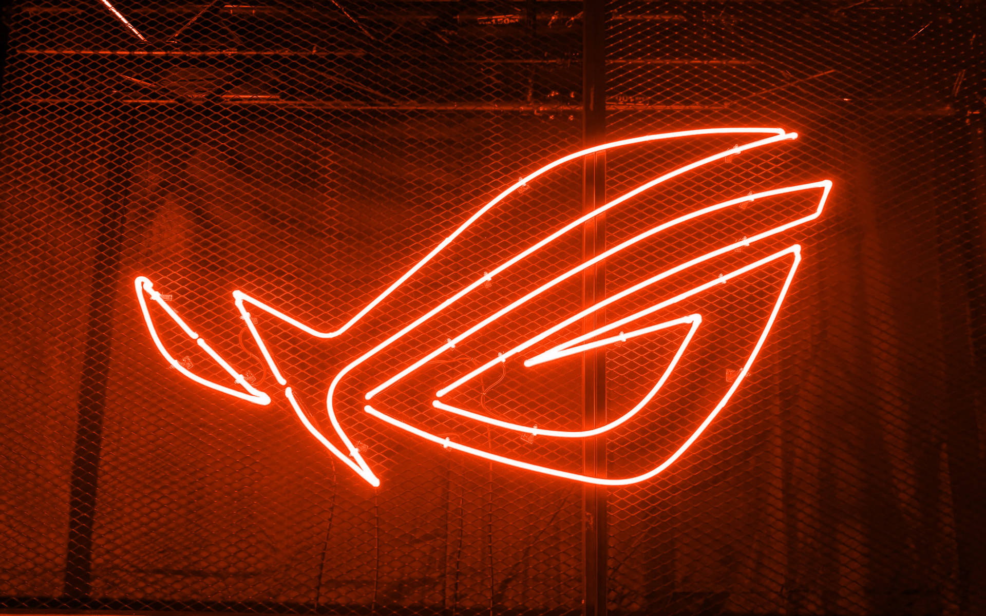 Neon Orange Aesthetic Asus Rog Logo Wallpaper