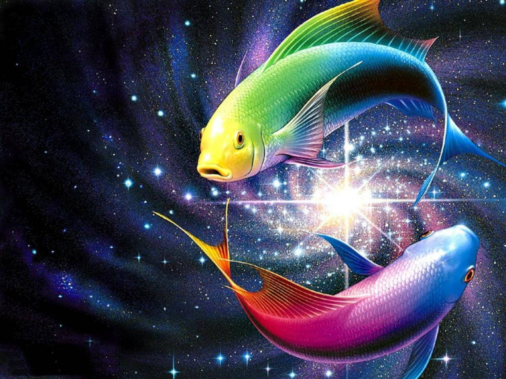 Neon Shining Cool Fish Wallpaper