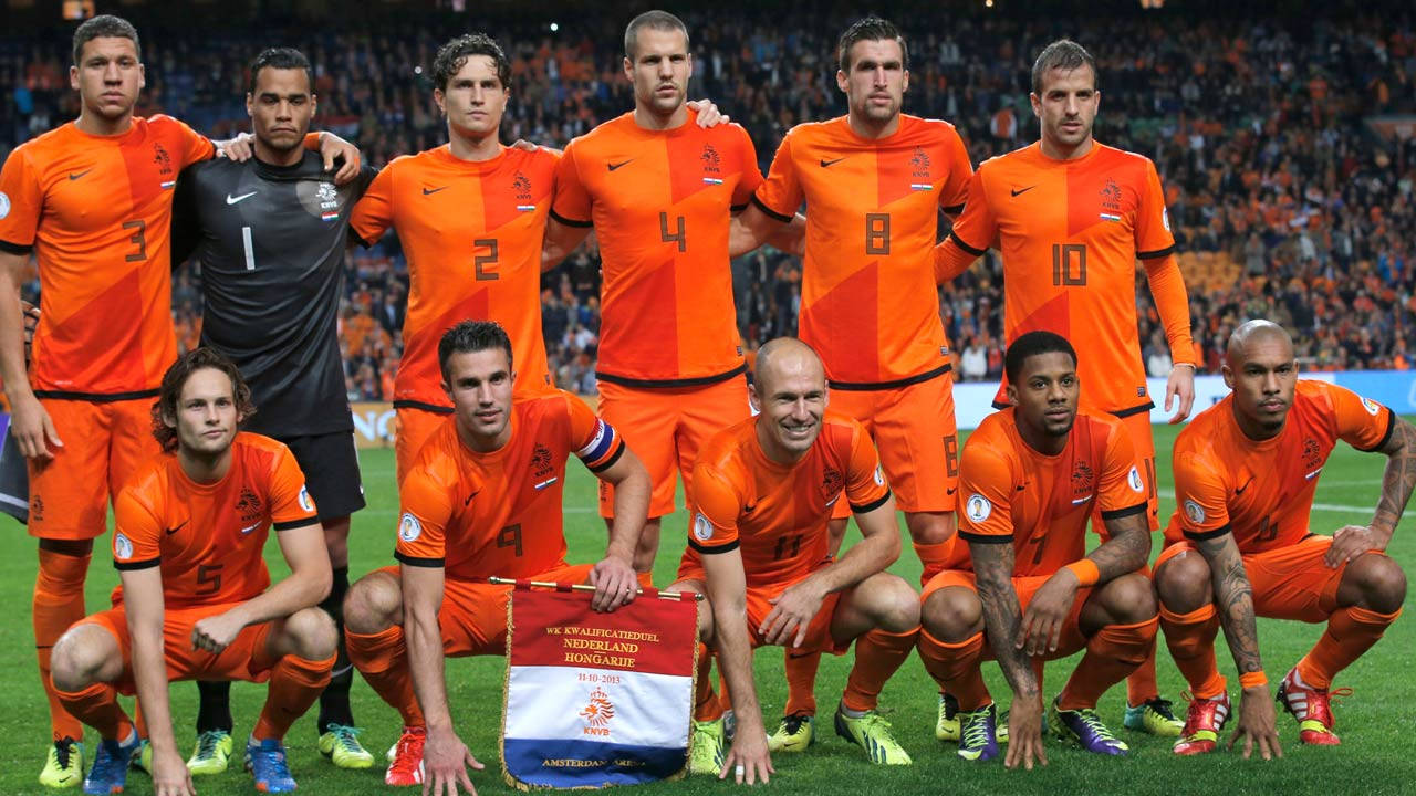 Netherlands National Football Team Group Photo Wallpaper