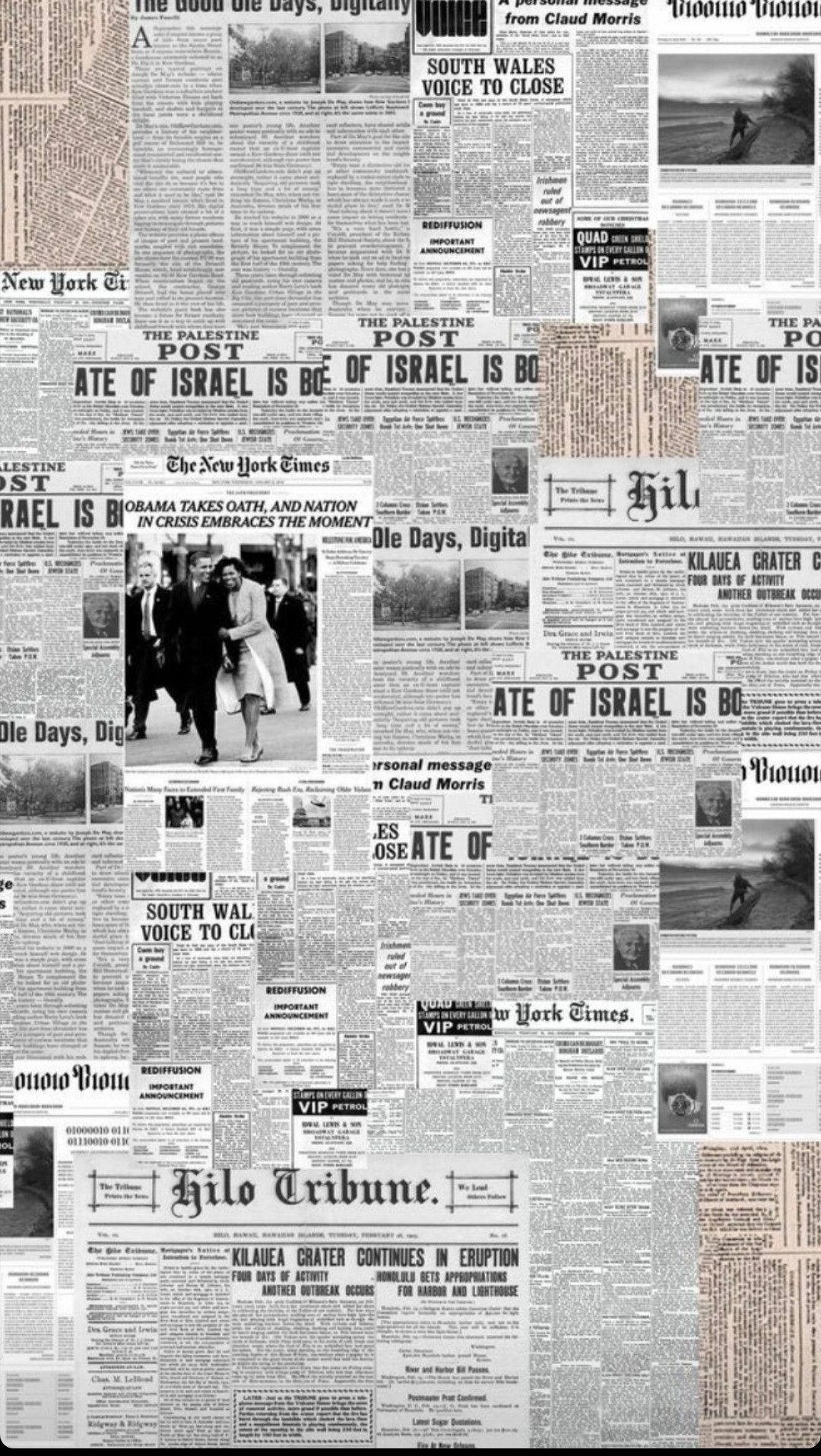 Newspaper Aesthetic The Palestine Post Portrait Wallpaper