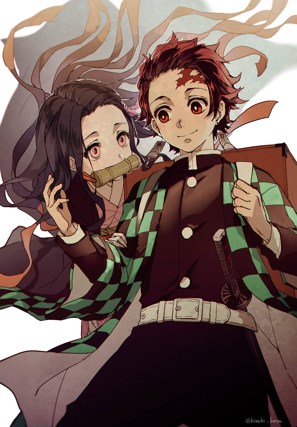 Nezuko And Tanjiro Join Forces Wallpaper