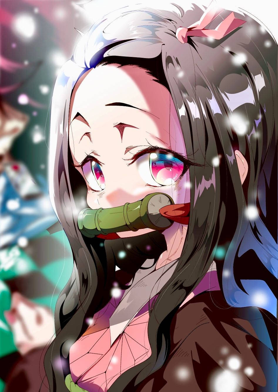 Nezuko Kamado Light Glitters Wallpaper