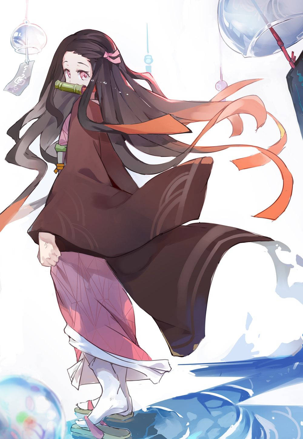 Nezuko Kamdo Turning Towards A New Day Wallpaper