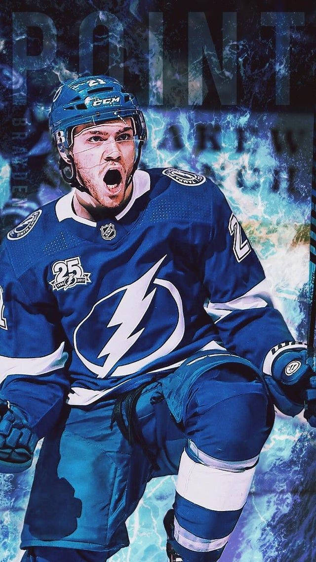 Nhl Star Brayden Point Celebrates Triumph With Fist Pump Wallpaper