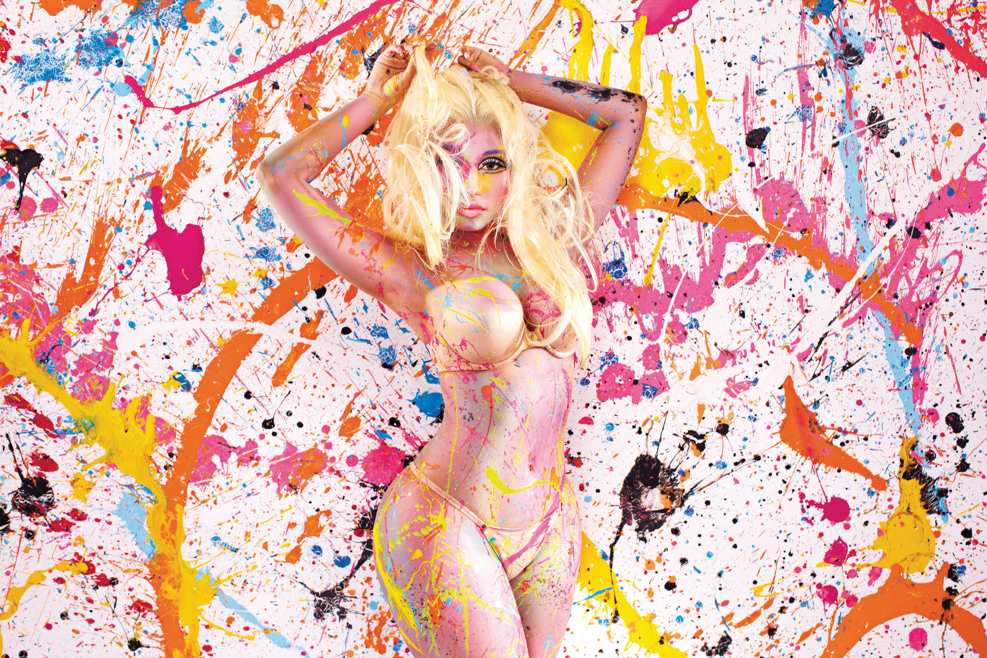 Nicki Minaj Hd Paint Splatter Wallpaper