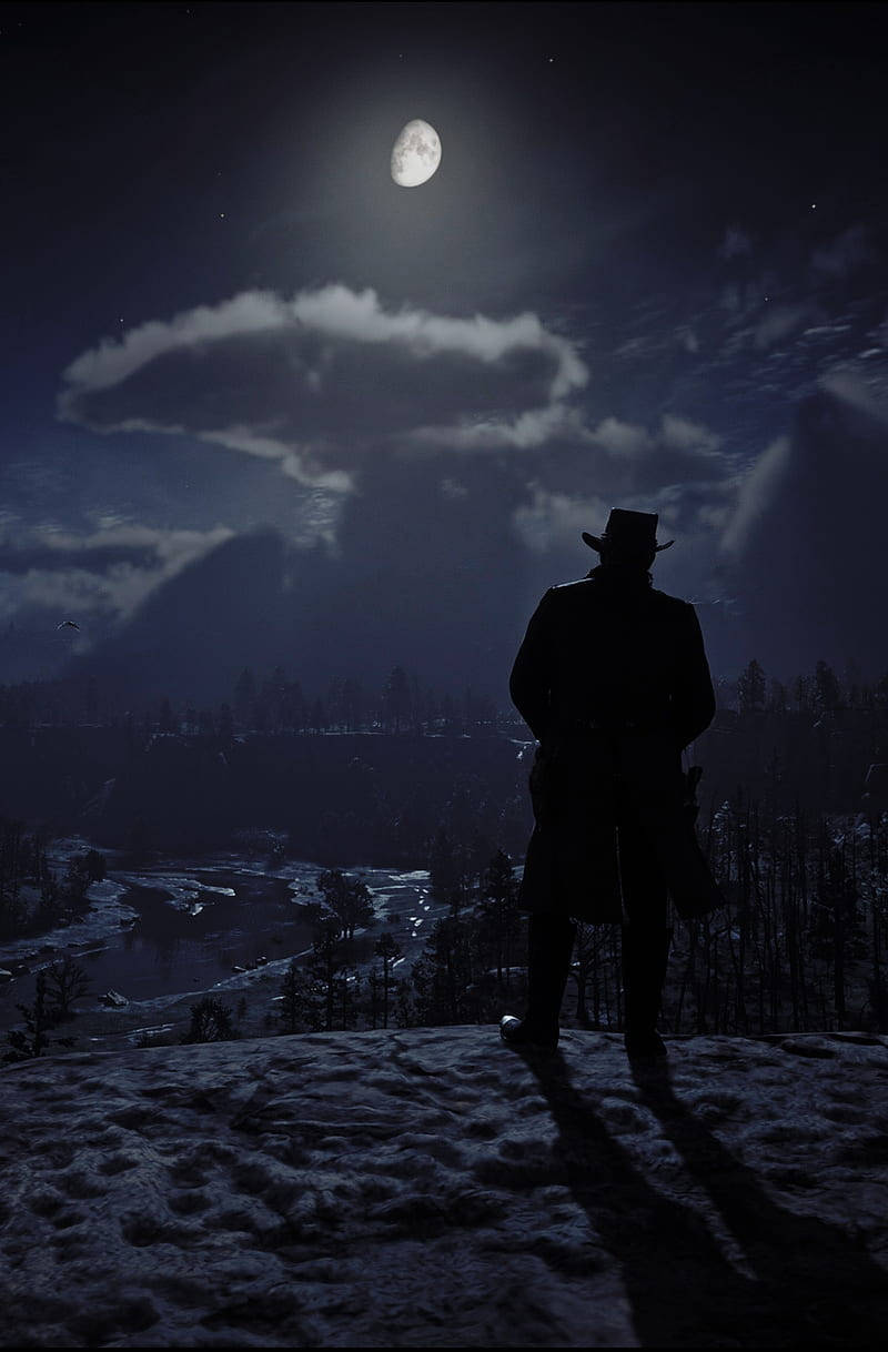 Nighttime Red Dead Redemption Ii Phone Wallpaper