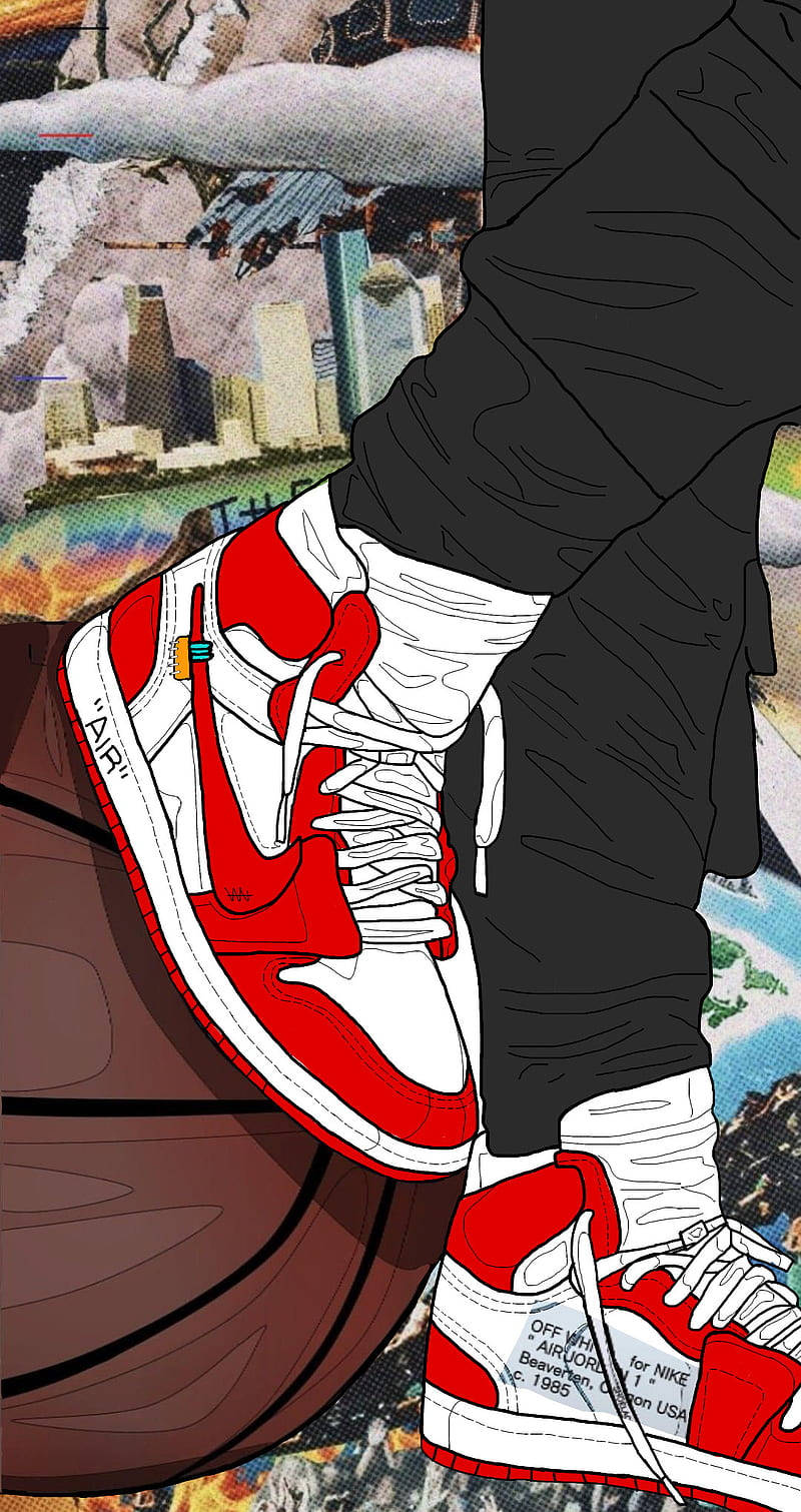 Nike Air Jordan 1 Off White Art Wallpaper