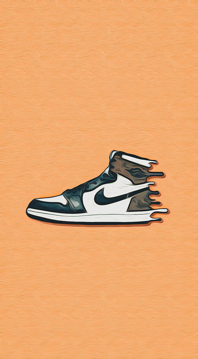 Nike Air Jordan 1 Orange Background Wallpaper