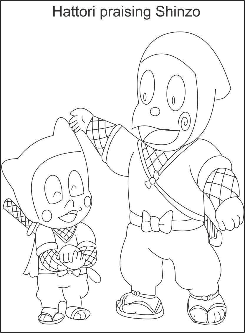 Ninja Hattori Coloring Page Wallpaper