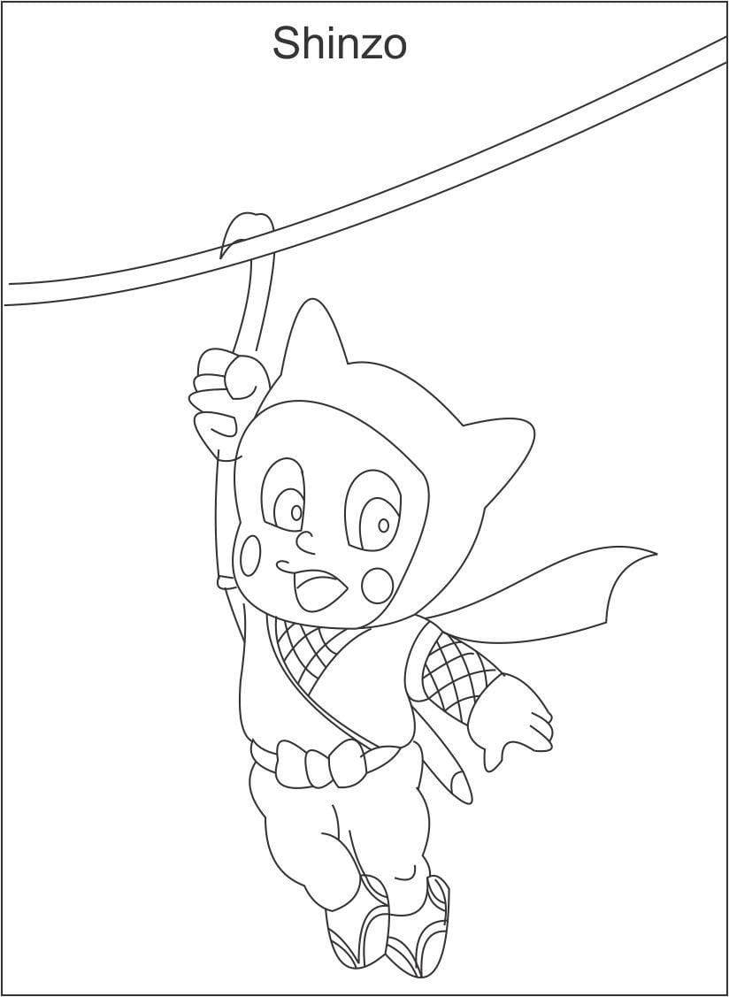 Ninja Hattori Shinzo Coloring Page Wallpaper