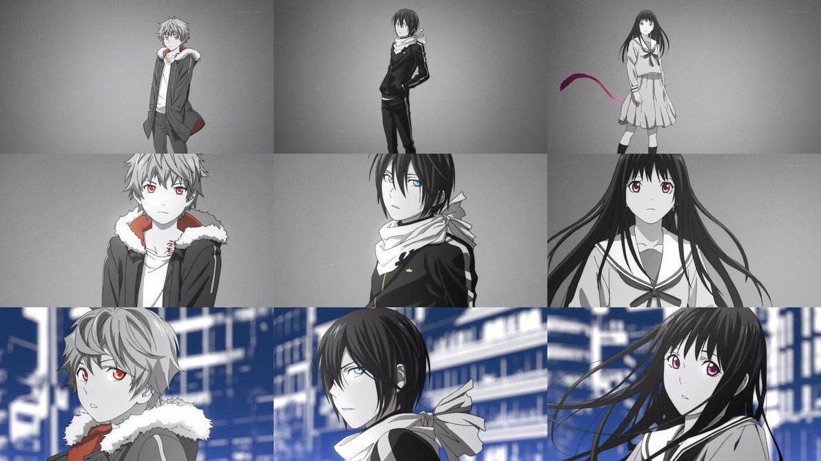 Noragami Characters Blue Grey Wallpaper