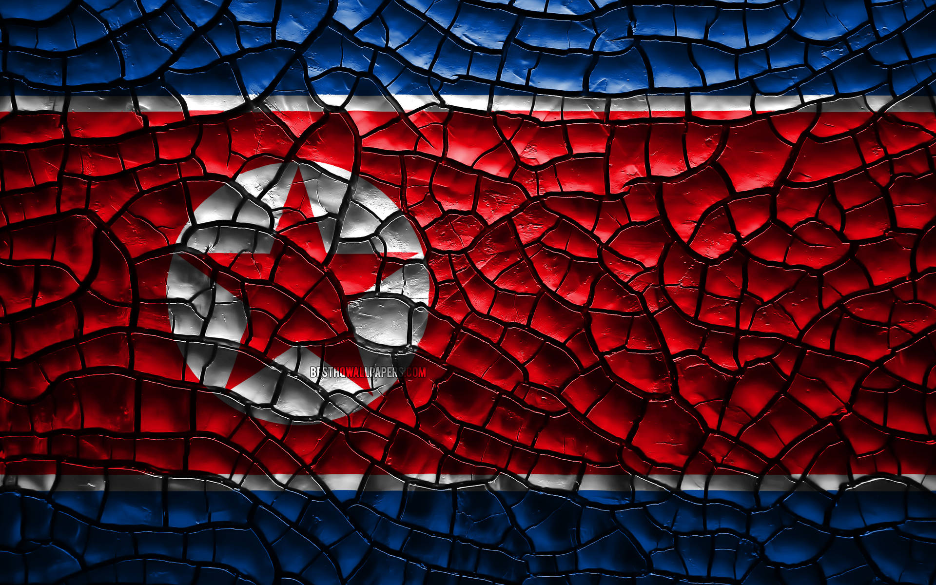 North Korea Cracked Design Wallpaper