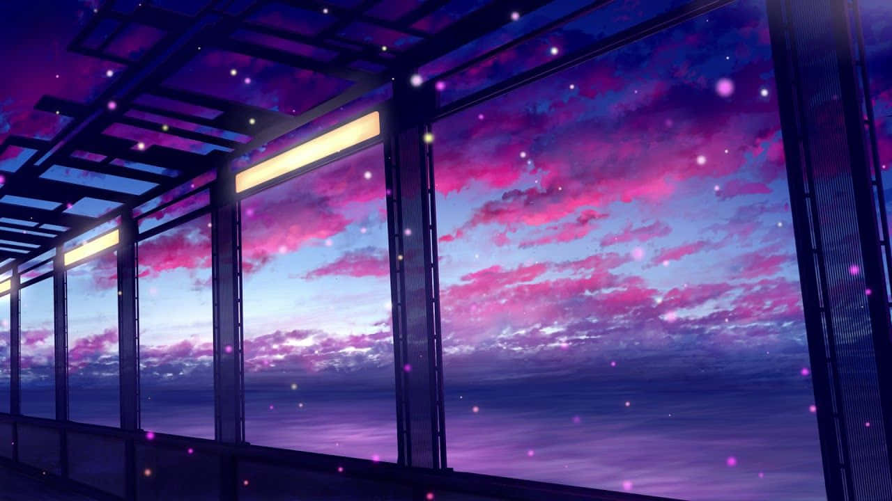 Nostalgic Purple Twilight Lo-fi Art Wallpaper