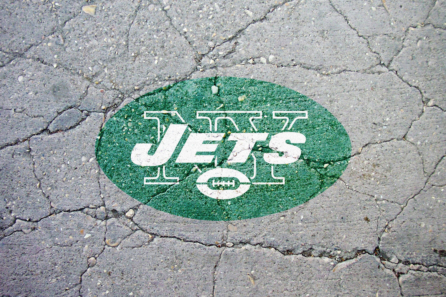 Ny Jets Logo Cracked Pavement Wallpaper