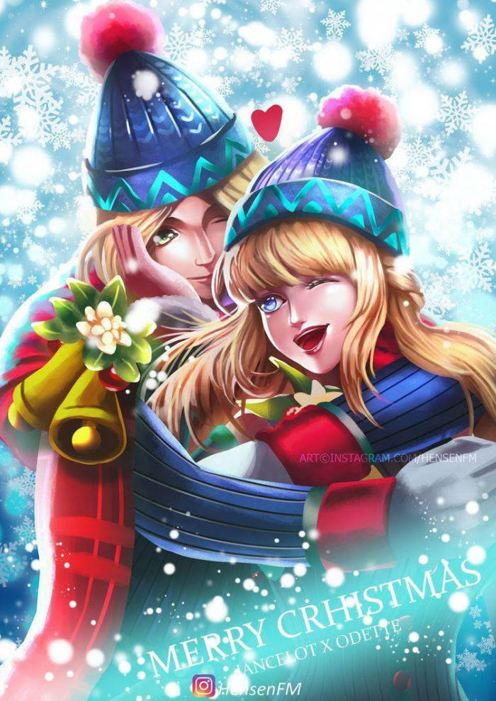 Odette And Lancelot Mobile Legend Christmas Carnival Fanart Wallpaper