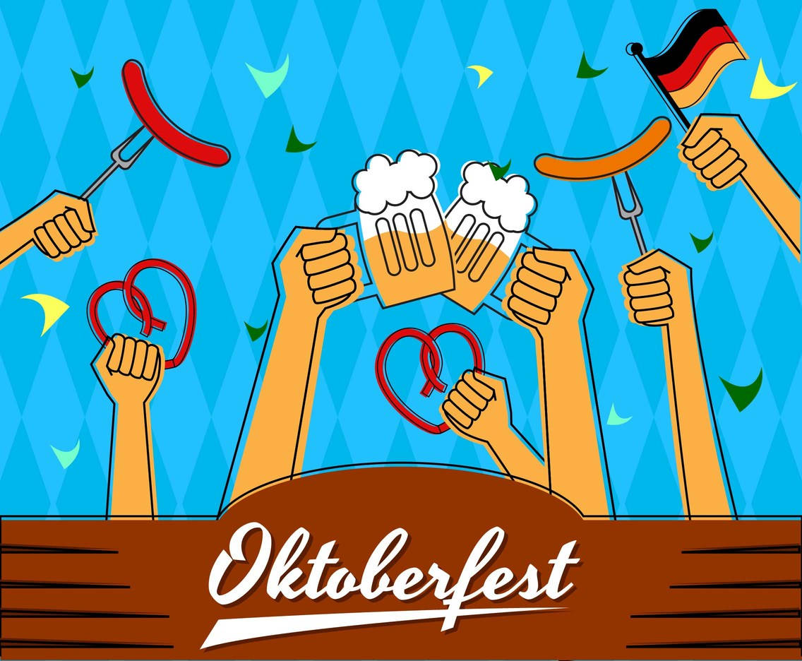 Oktoberfest Raised Hands Art Wallpaper